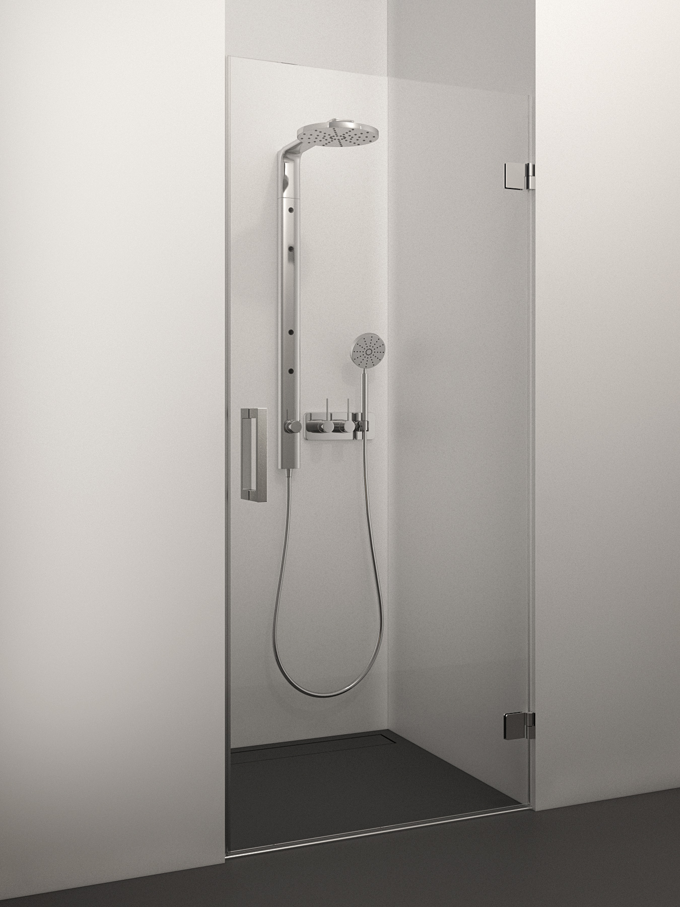 dušas durvis Adele, 900 mm, h=2000, hroms/pelēks stikls